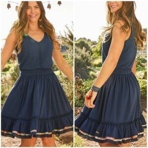 MATILDA Jane Sleeveless Dress Size Small‎ Womens Floral Cottagecore Ruffle Hem